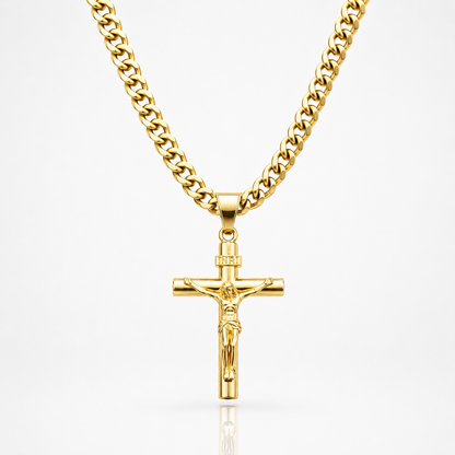 Cadena con Cruz de Oro de 14K