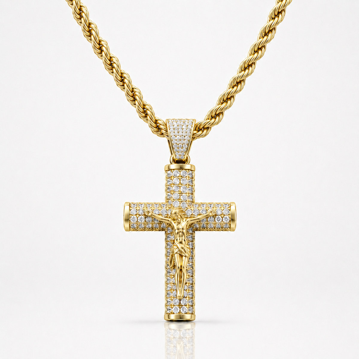 Cadena con Cruz de Oro de 14K